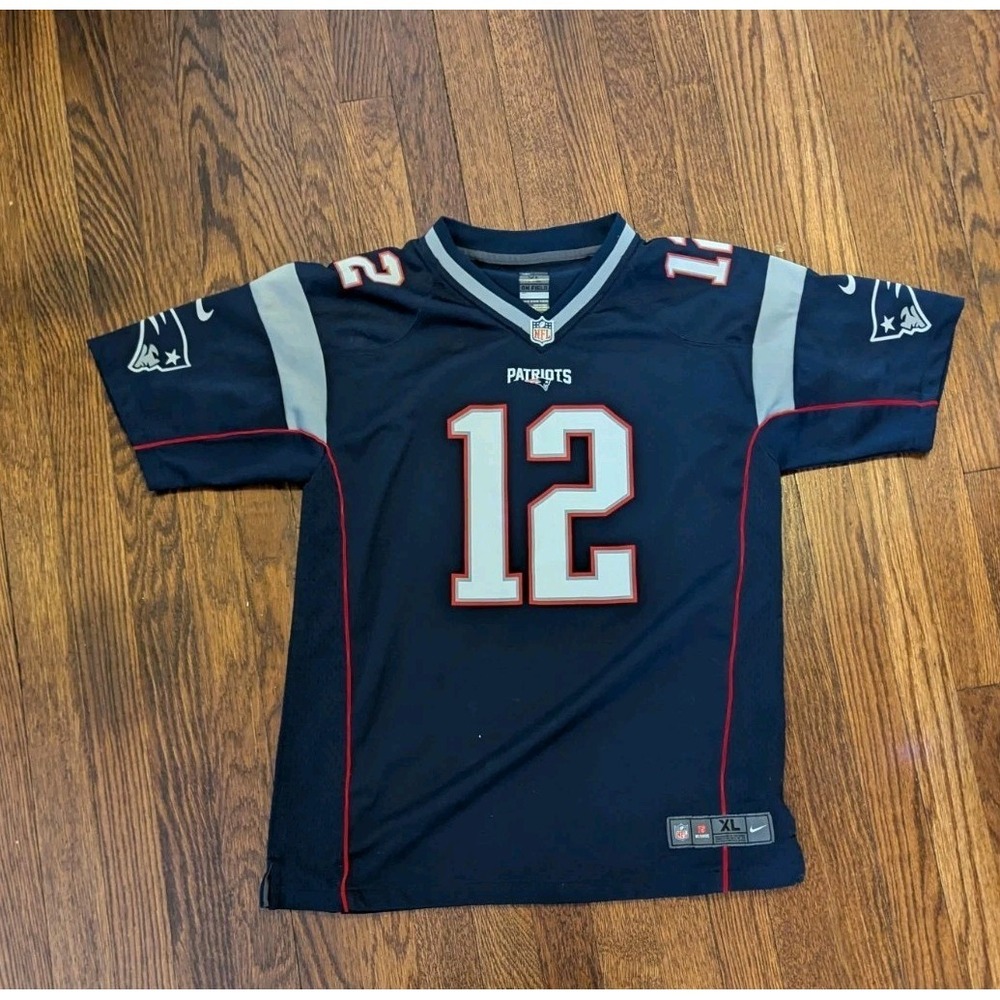 Tom Brady NFL New England Patriots Nike Game‎ Player On Field Jersey Youth XL